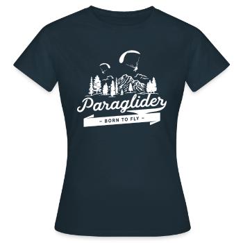 Gleitschirmfliegen - Frauen T-Shirt - Navy - Vorne - AI Model Female 172 dark (172cm)