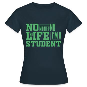 Student Uni Student Study Studies - Women's T-Shirt - navy - Front - AI Model Female 172 dark (172cm)