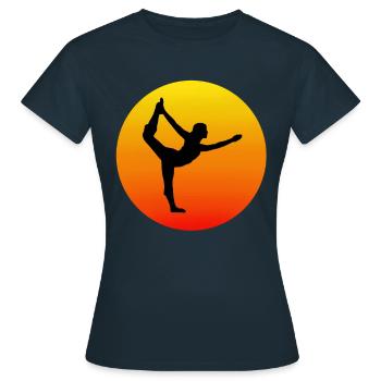 Exercice de yoga - T-shirt Femme - marine - Devant - AI Model Female 172 dark (172cm)