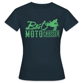 Motorcross - Frauen T-Shirt - Navy - Vorne - AI Model Female 172 dark (172cm)