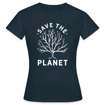 climate change climate change climate change climate change - Women's T-Shirt - navy - Front - AI Model Female 172 dark (172cm)