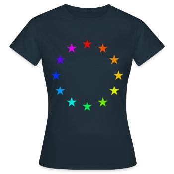 Regenbogen Europa LGBT - Frauen T-Shirt - Navy - Vorne - AI Model Female 172 dark (172cm)