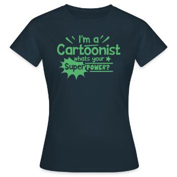 Comic - Women's T-Shirt - navy - Front - AI Model Female 172 dark (172cm)
