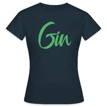 Alcohol Gin lovers drink bar gins gin - Women's T-Shirt - navy - Front - AI Model Female 172 dark (172cm)