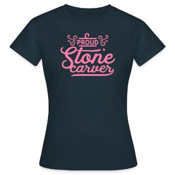 Tailleur de pierre tailleur de pierre pierre tailleur de pierre maman - T-shirt Femme - marine - Devant - AI Model Female 172 dark (172cm)