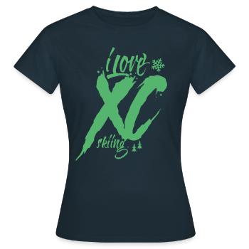 Langlauf Langlaufen Skier Skating Langläufer - Frauen T-Shirt - Navy - Vorne - AI Model Female 172 dark (172cm)