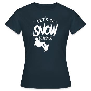 Boarden Snowboarden Snowboard Snowboarder Boarder - Frauen T-Shirt - Navy - Vorne - AI Model Female 172 dark (172cm)
