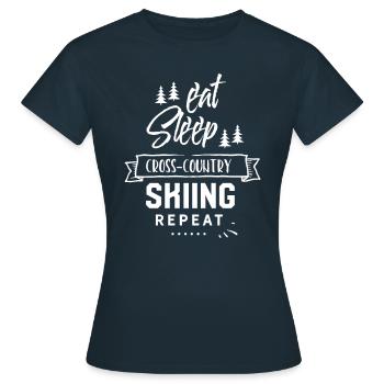 Skieurs de fond Ski de fond Hiver Ski de fond Ski de fond - T-shirt Femme - marine - Devant - AI Model Female 172 dark (172cm)