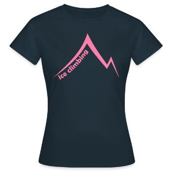 Eispickel Eisklettern Eiskletterer Eiswand Berg - Frauen T-Shirt - Navy - Vorne - AI Model Female 172 dark (172cm)
