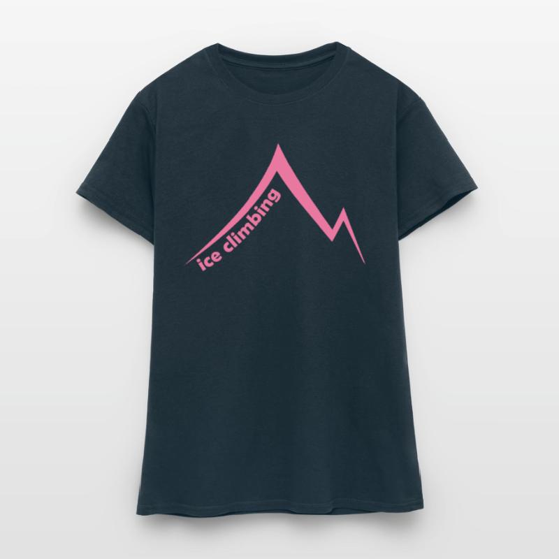 Eispickel Eisklettern Eiskletterer Eiswand Berg Frauen T-Shirt