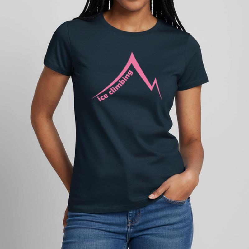 Eispickel Eisklettern Eiskletterer Eiswand Berg Frauen T-Shirt