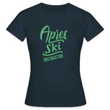 Moniteur de ski pour la fête après le ski Après le moniteur de ski - T-shirt Femme - marine - Devant - AI Model Female 172 dark (172cm)