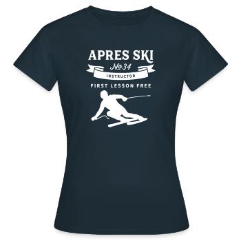 Party Ski Instructors Ski Holiday Apres Ski Instructor Skis - Women's T-Shirt - navy - Front - AI Model Female 172 dark (172cm)