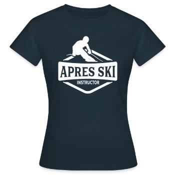 Party Ski Holiday Apres Ski Instructor Ski Instructor Skis - Women's T-Shirt - navy - Front - AI Model Female 172 dark (172cm)