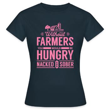 Farmer demonstration farmer protest farmers - Women's T-Shirt - navy - Front - AI Model Female 172 dark (172cm)