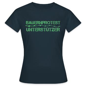 Farmer farmer protest protest demonstration - Women's T-Shirt - navy - Front - AI Model Female 172 dark (172cm)