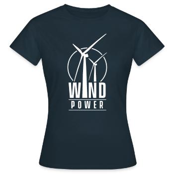 Wind turbine wind energy wind turbine wind power wind - Women's T-Shirt - navy - Front - AI Model Female 172 dark (172cm)
