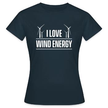 Wind wind turbine wind turbine wind power wind energy - Women's T-Shirt - navy - Front - AI Model Female 172 dark (172cm)