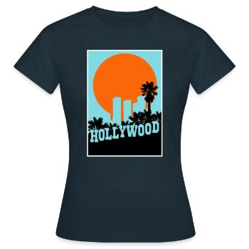 Hollywood Vintage Design - T-shirt Femme - marine - Devant - AI Model Female 172 dark (172cm)