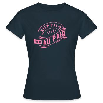 Au pair - T-shirt Femme - marine - Devant - AI Model Female 172 dark (172cm)