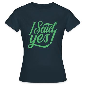 Marriage proposal - Women's T-Shirt - navy - Front - AI Model Female 172 dark (172cm)