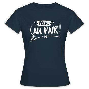 Fille au pair fière - T-shirt Femme - marine - Devant - AI Model Female 172 dark (172cm)