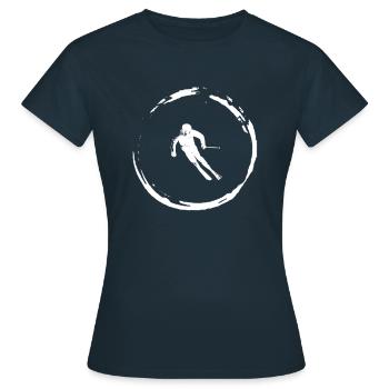 Skis de ski skieurs de ski skis de ski - T-shirt Femme - marine - Devant - AI Model Female 172 dark (172cm)