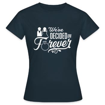 Verlobter Heiratsantrag Verlobt antrag Verlobung - Frauen T-Shirt - Navy - Vorne - AI Model Female 172 dark (172cm)