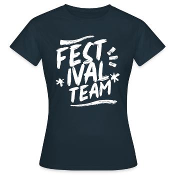 Festival team visitors festivals festival goers - Women's T-Shirt - navy - Front - AI Model Female 172 dark (172cm)