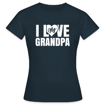 J'aime mon grand-père, meilleur grand-père, grand-père - T-shirt Femme - marine - Devant - AI Model Female 172 dark (172cm)