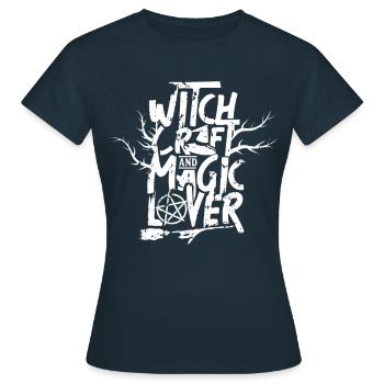 Hexerei und magie Liebhaber Hexe Zauberkraft - Frauen T-Shirt - Navy - Vorne - AI Model Female 172 dark (172cm)