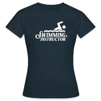 Schwimmlehrer Trainer Schwimmen Lernen - Frauen T-Shirt - Navy - Vorne - AI Model Female 172 dark (172cm)