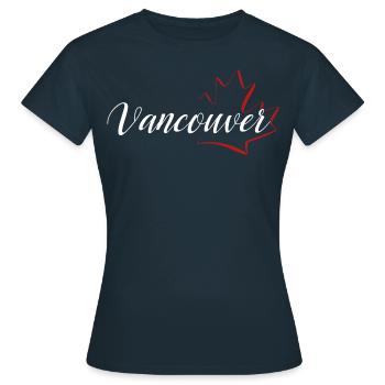 Feuille d'érable de Vancouver - T-shirt Femme - marine - Devant - AI Model Female 172 dark (172cm)