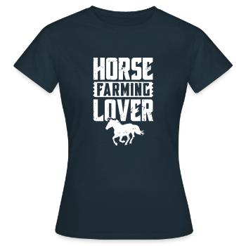 Horse breeding lover breeder horses horse host - Women's T-Shirt - navy - Front - AI Model Female 172 dark (172cm)