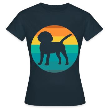 Chien Beagles Vintage Retro Beagle - T-shirt Femme - marine - Devant - AI Model Female 172 dark (172cm)