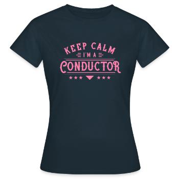 Restez calme Je suis chef d’orchestre Chef d’orchestre Sprüch - T-shirt Femme - marine - Devant - AI Model Female 172 dark (172cm)