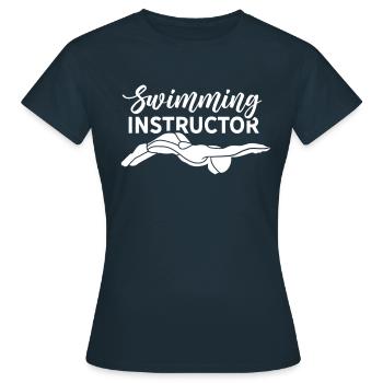 Schwimmlehrer Schwimmkurs Schwimmtrainer Beruf - Frauen T-Shirt - Navy - Vorne - AI Model Female 172 dark (172cm)