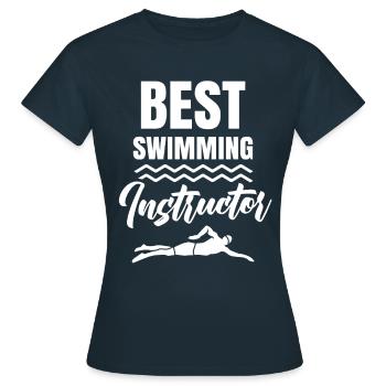 Bester Schwimmlehrer Schwimmkurs Schwimmtrainer - Frauen T-Shirt - Navy - Vorne - AI Model Female 172 dark (172cm)
