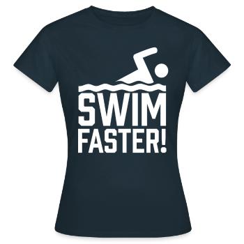 Swimming Fast Swimming Instructor Swimming Course - Women's T-Shirt - navy - Front - AI Model Female 172 dark (172cm)