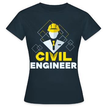 Ingénieur civil Profession étudiante en génie civil - T-shirt Femme - marine - Devant - AI Model Female 172 dark (172cm)