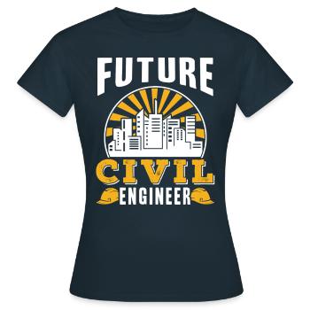 Futur métier d’ingénieur civil Génie civil - T-shirt Femme - marine - Devant - AI Model Female 172 dark (172cm)