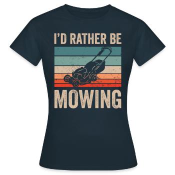 Je préfère tondre l’herbe de pelouse de pelouse - T-shirt Femme - marine - Devant - AI Model Female 172 dark (172cm)