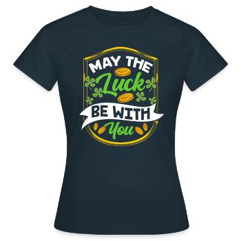 Que le bonheur soit avec vous Irlandais irlandais - T-shirt Femme - marine - Devant - AI Model Female 172 dark (172cm)