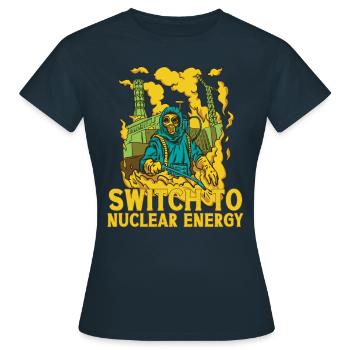 Transition énergétique vers le nucléaire Énergie nucléaire Énergie nucléaire Énergie nucléaire - T-shirt Femme - marine - Devant - AI Model Female 172 dark (172cm)