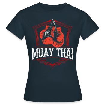 Muay Thai Fighter Arts Martiaux Arts Martiaux Arts Martiaux Arts Martiaux - T-shirt Femme - marine - Devant - AI Model Female 172 dark (172cm)
