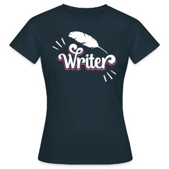 Autor Schriftsteller Schreiber Schreiben - Frauen T-Shirt - Navy - Vorne - AI Model Female 172 dark (172cm)