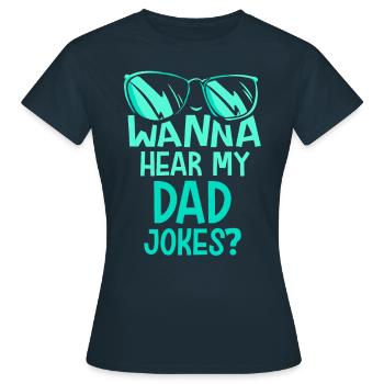 Papa Blague Papa Blague Père Blagues - T-shirt Femme - marine - Devant - AI Model Female 172 dark (172cm)