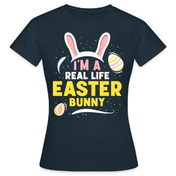 Ich Bin Ein Echter Osterhase Ostern Osterfest - Frauen T-Shirt - Navy - Vorne - AI Model Female 172 dark (172cm)