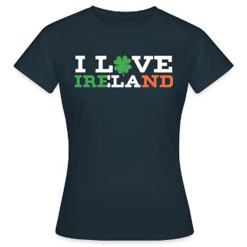 J’adore l’Irlande Irish St. Patrick’s Day - T-shirt Femme - marine - Devant - AI Model Female 172 dark (172cm)