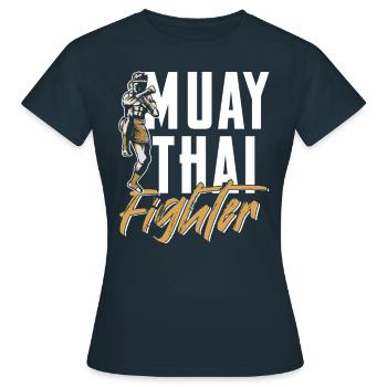 Muay Thai Fighter Arts Martiaux Arts Martiaux Arts Martiaux Arts Martiaux - T-shirt Femme - marine - Devant - AI Model Female 172 dark (172cm)